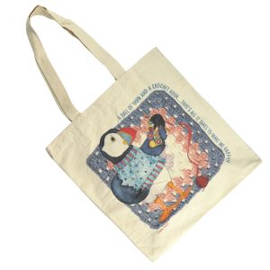 Yarn & Crochet Hook Cotton Canvas Bag